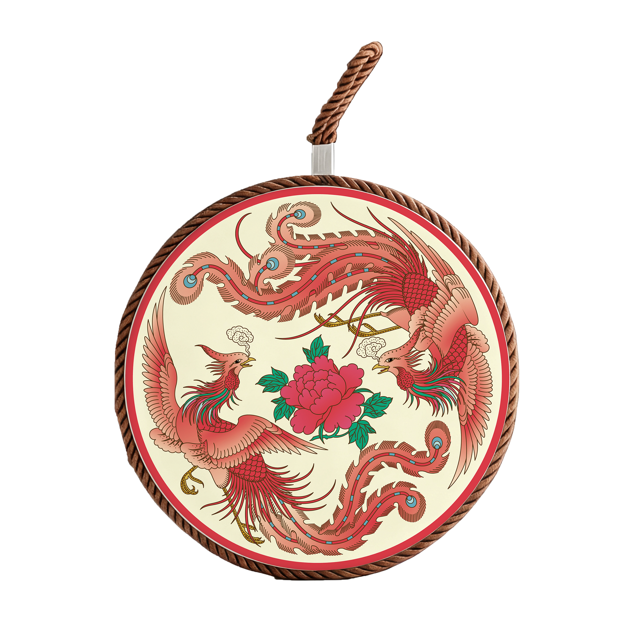 Twin Crimson Phoenixes & Blossoms Placemat