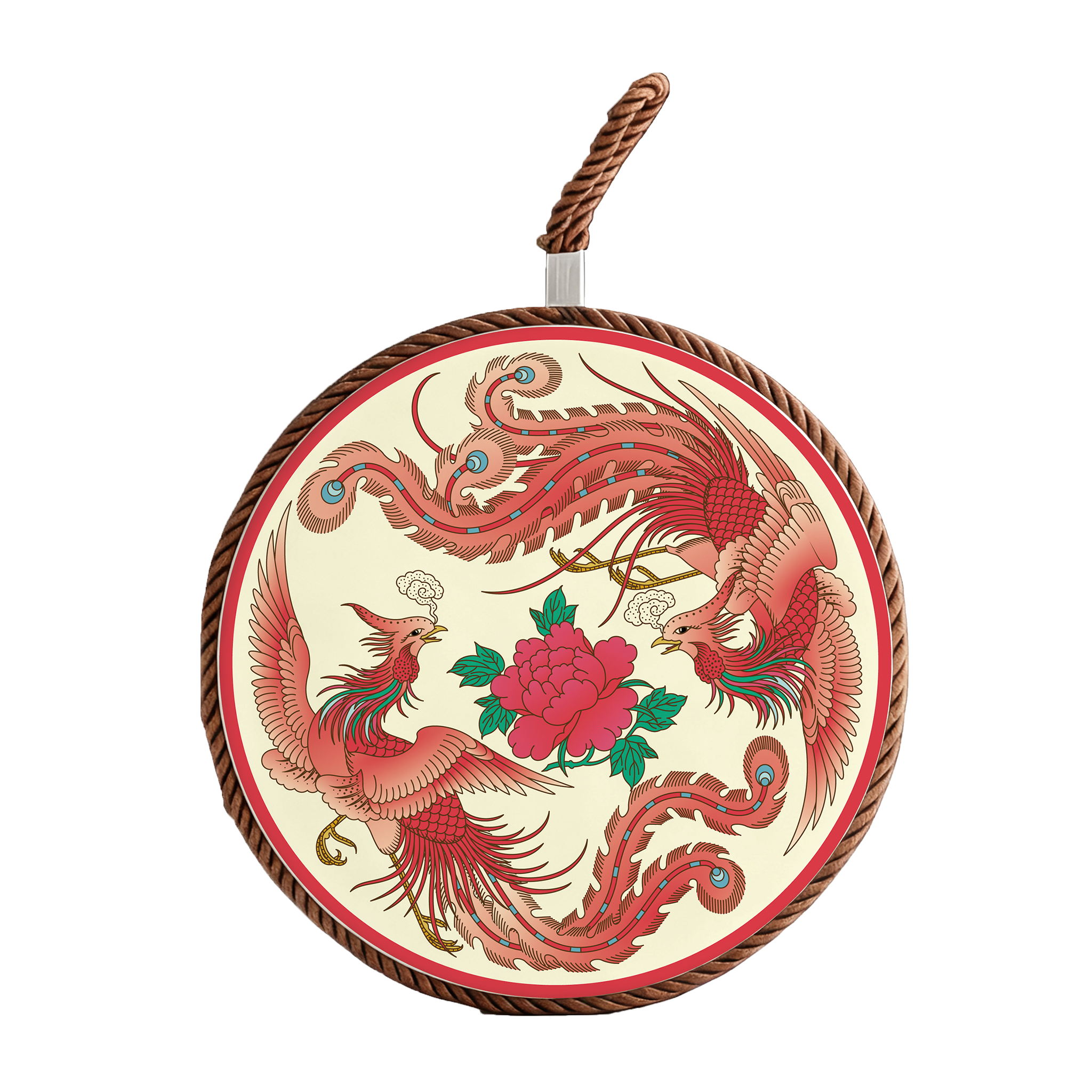 Twin Crimson Phoenixes & Blossoms Placemat