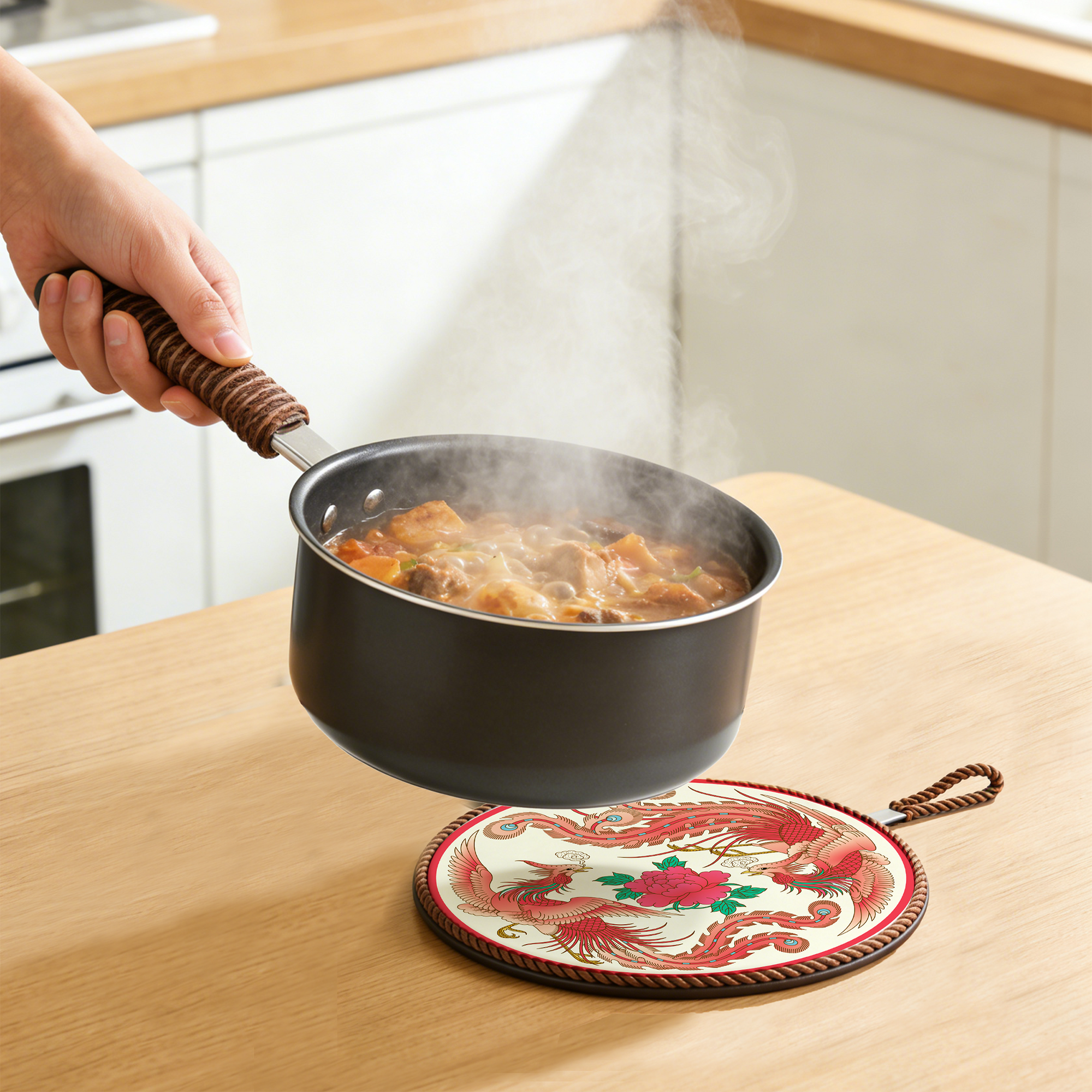 Twin Crimson Phoenixes & Blossoms Placemat