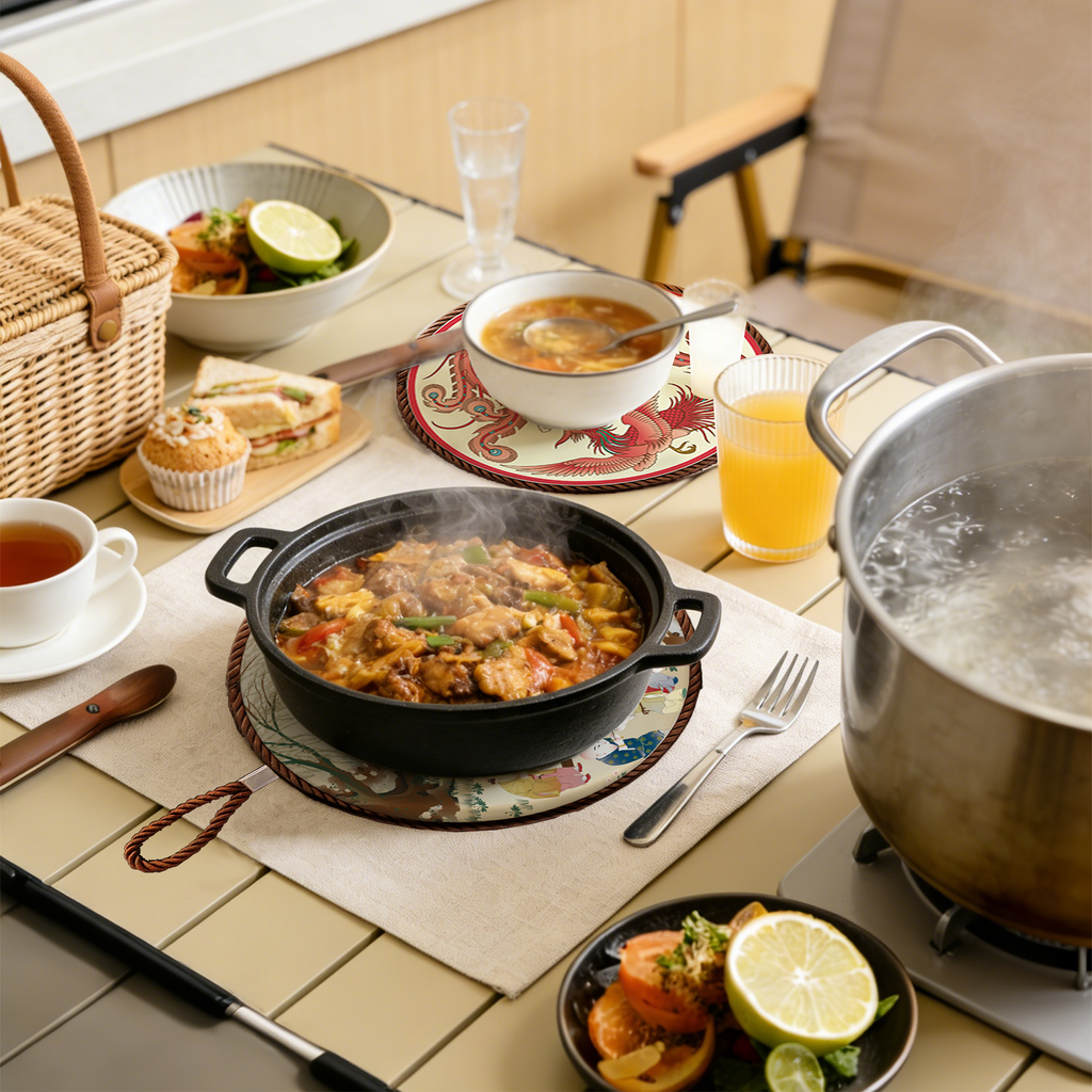 Twin Crimson Phoenixes & Blossoms Placemat