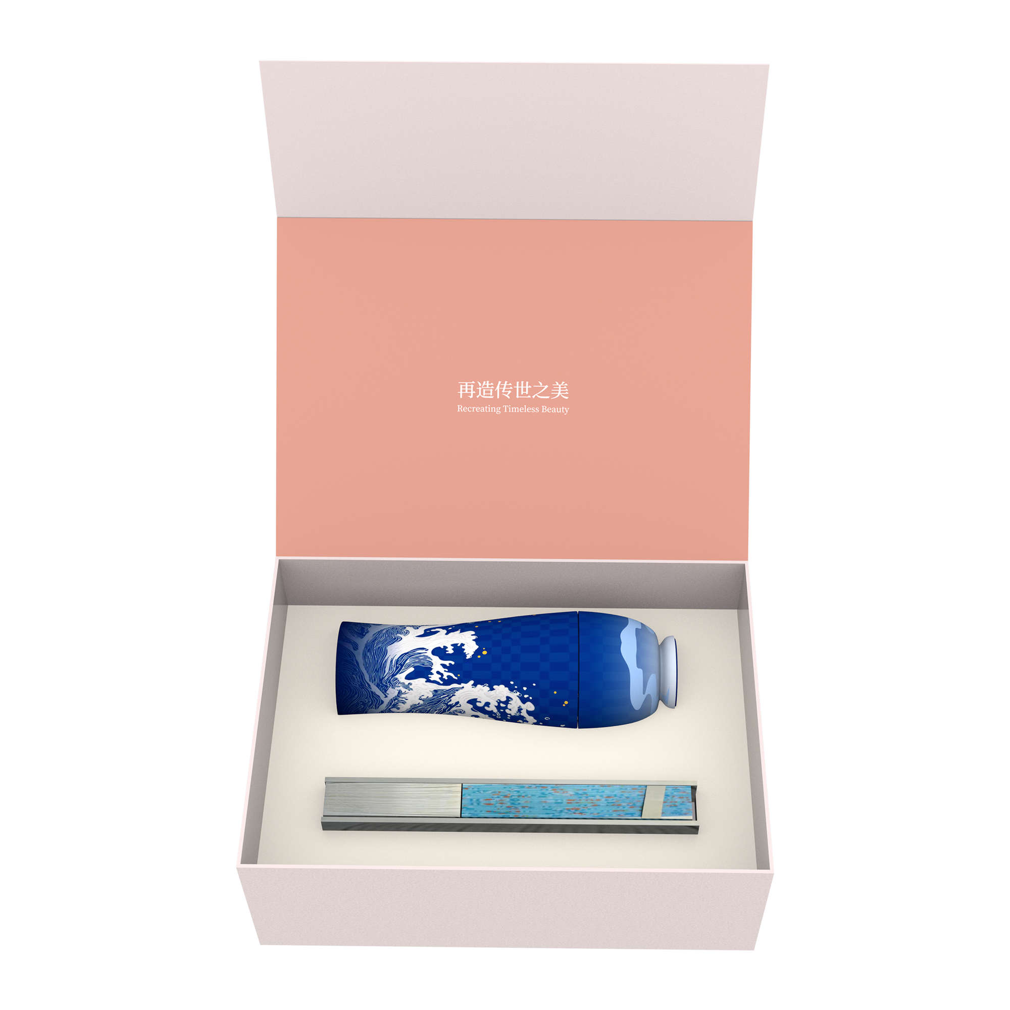 River Harmony Vase 300 ML – Glossy Fan Gift Set
