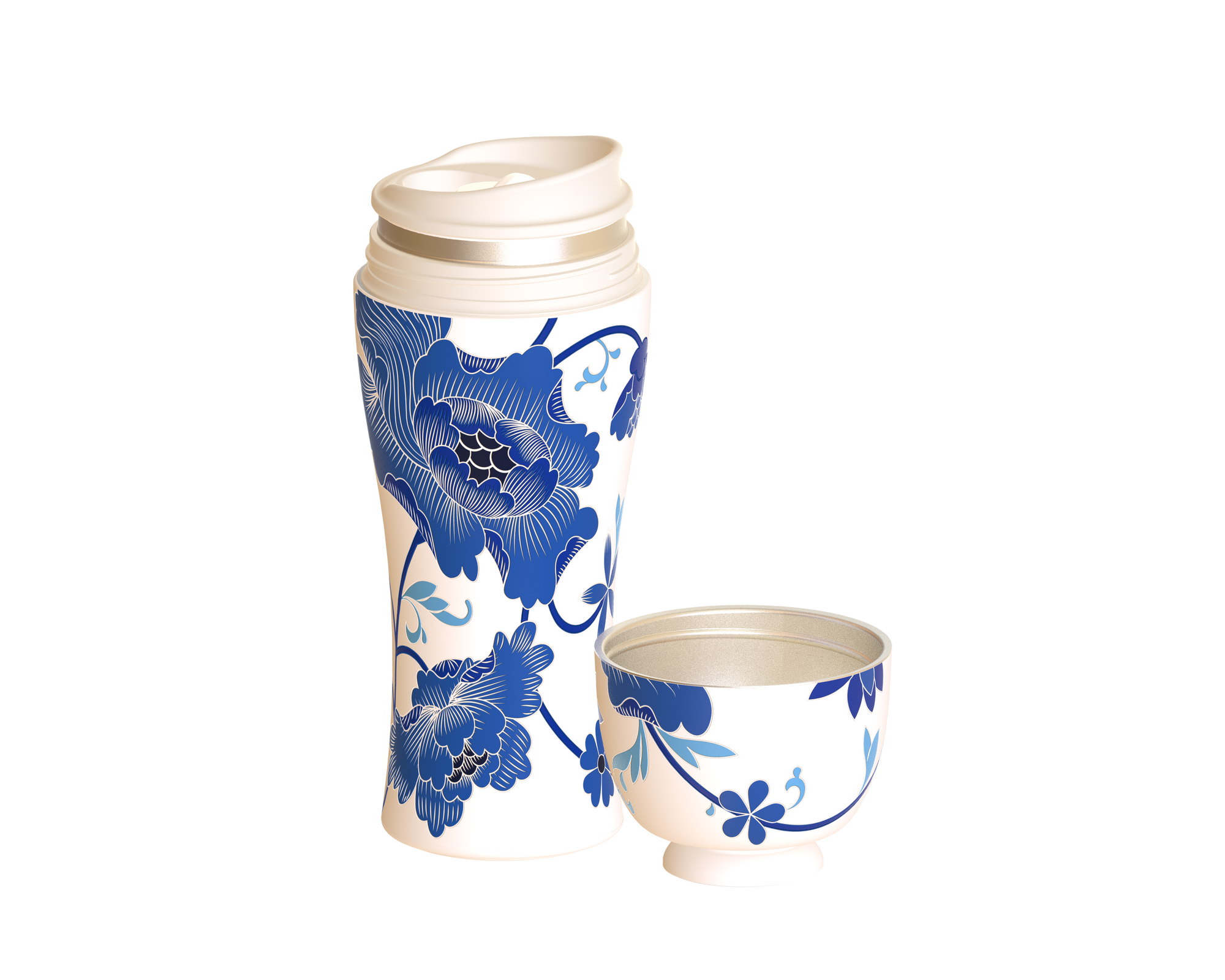 Thermos Serene Flora Blue