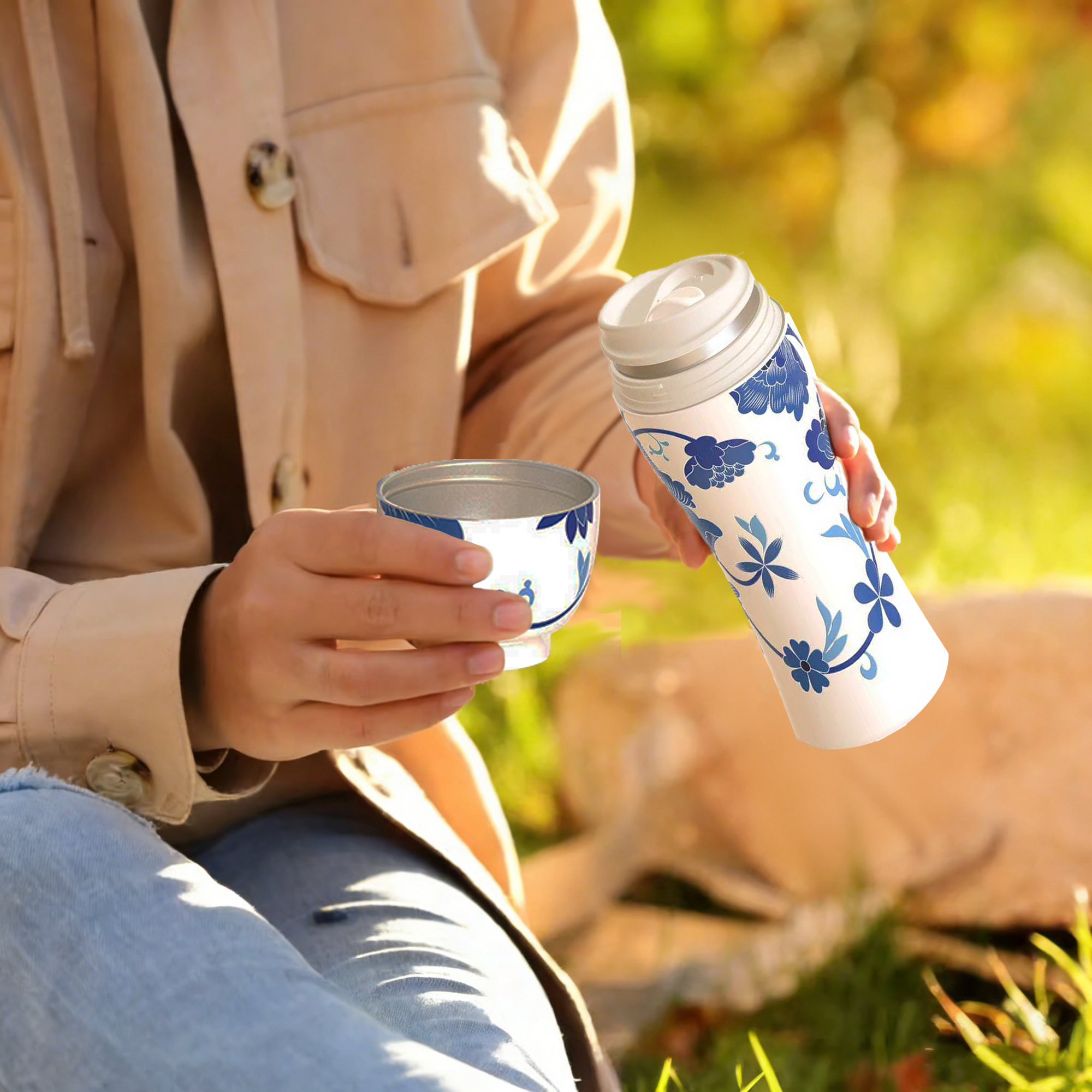 Thermos Fleur Sereine bleue 300ML