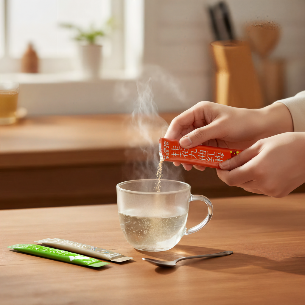 Thé aux Fleurs d’Osmanthus & Jiuqu Prune Rouge